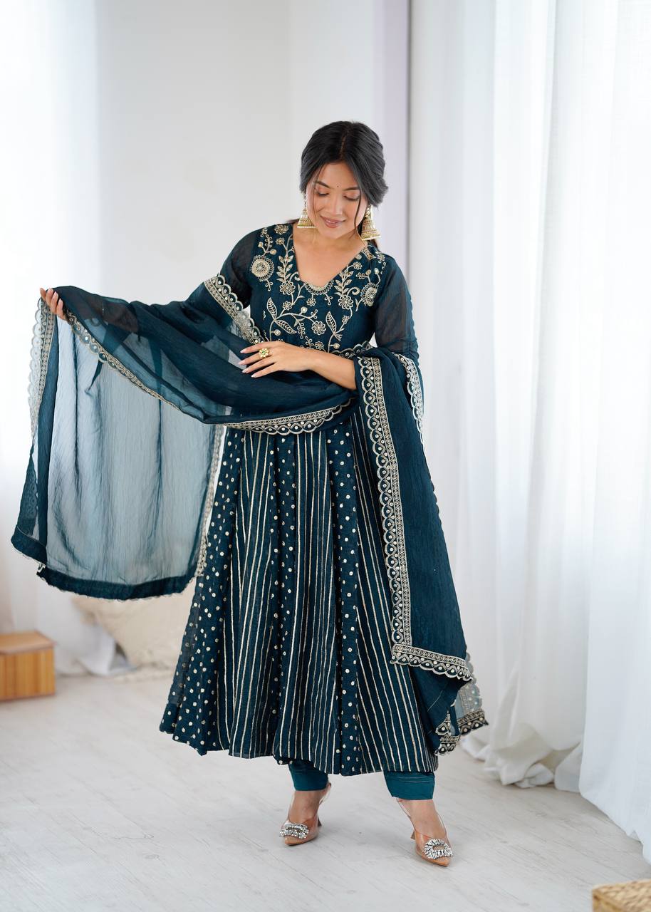 Sequins Embellished Anarkali Set