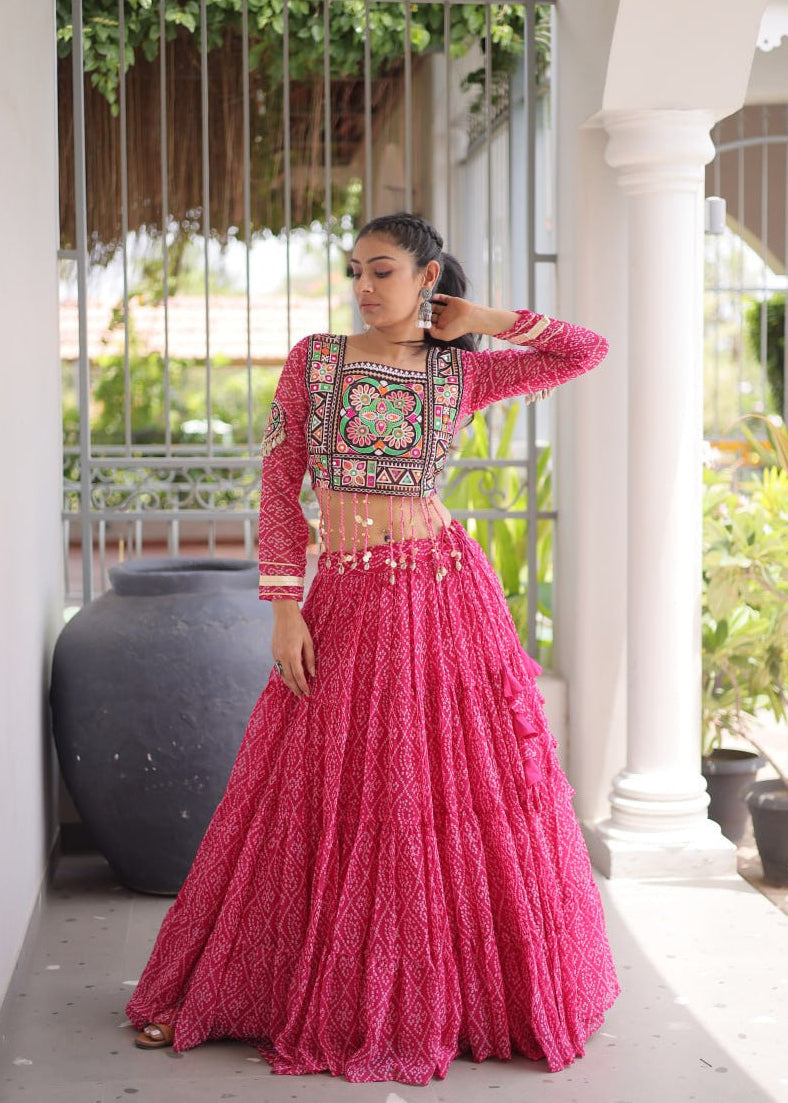 Bandhni Rang Kutchi Patchwork Lehenga