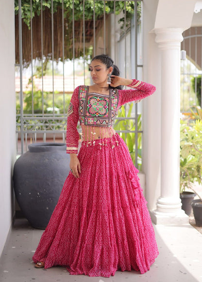 Bandhni Rang Kutchi Patchwork Lehenga