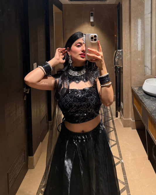 Mystique Midnight Lehenga With Huge Flair