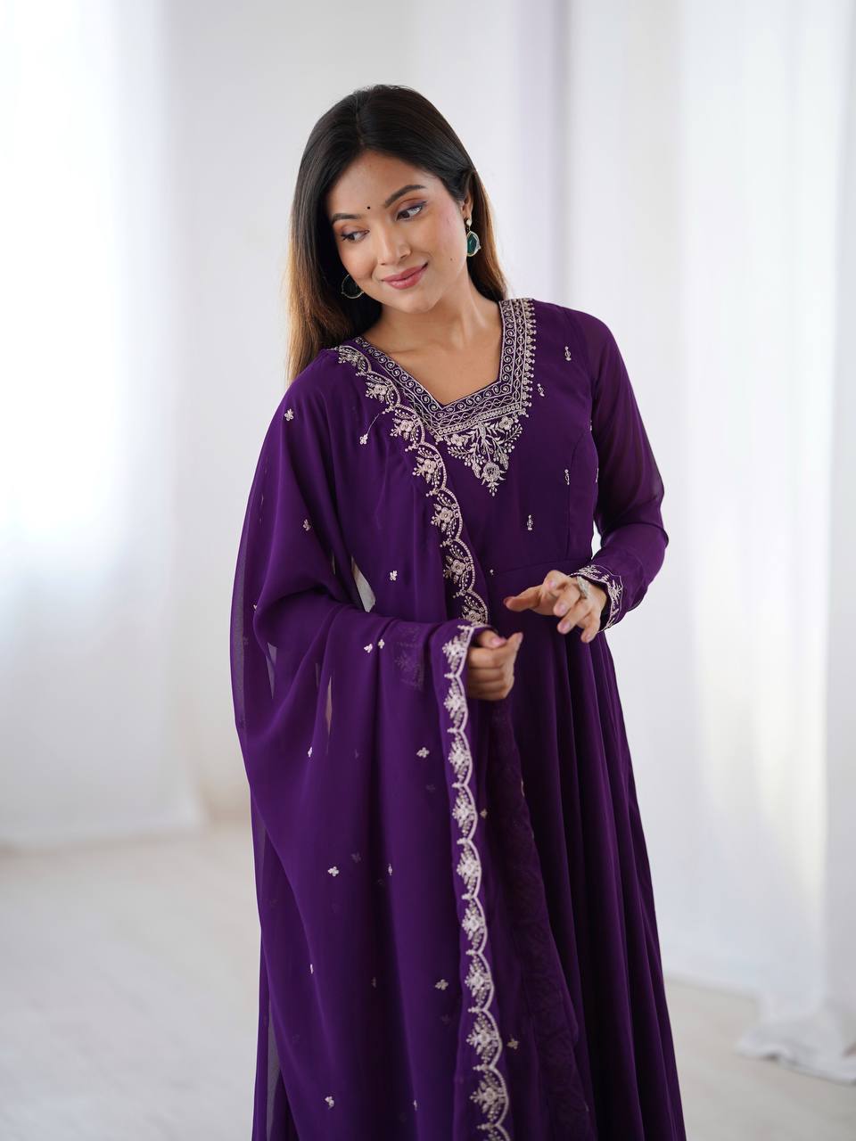 Majestic Bloom Embroidered Anarkali
