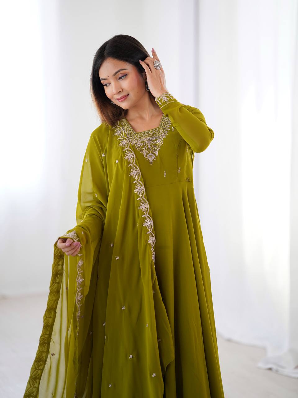 Majestic Bloom Embroidered Anarkali