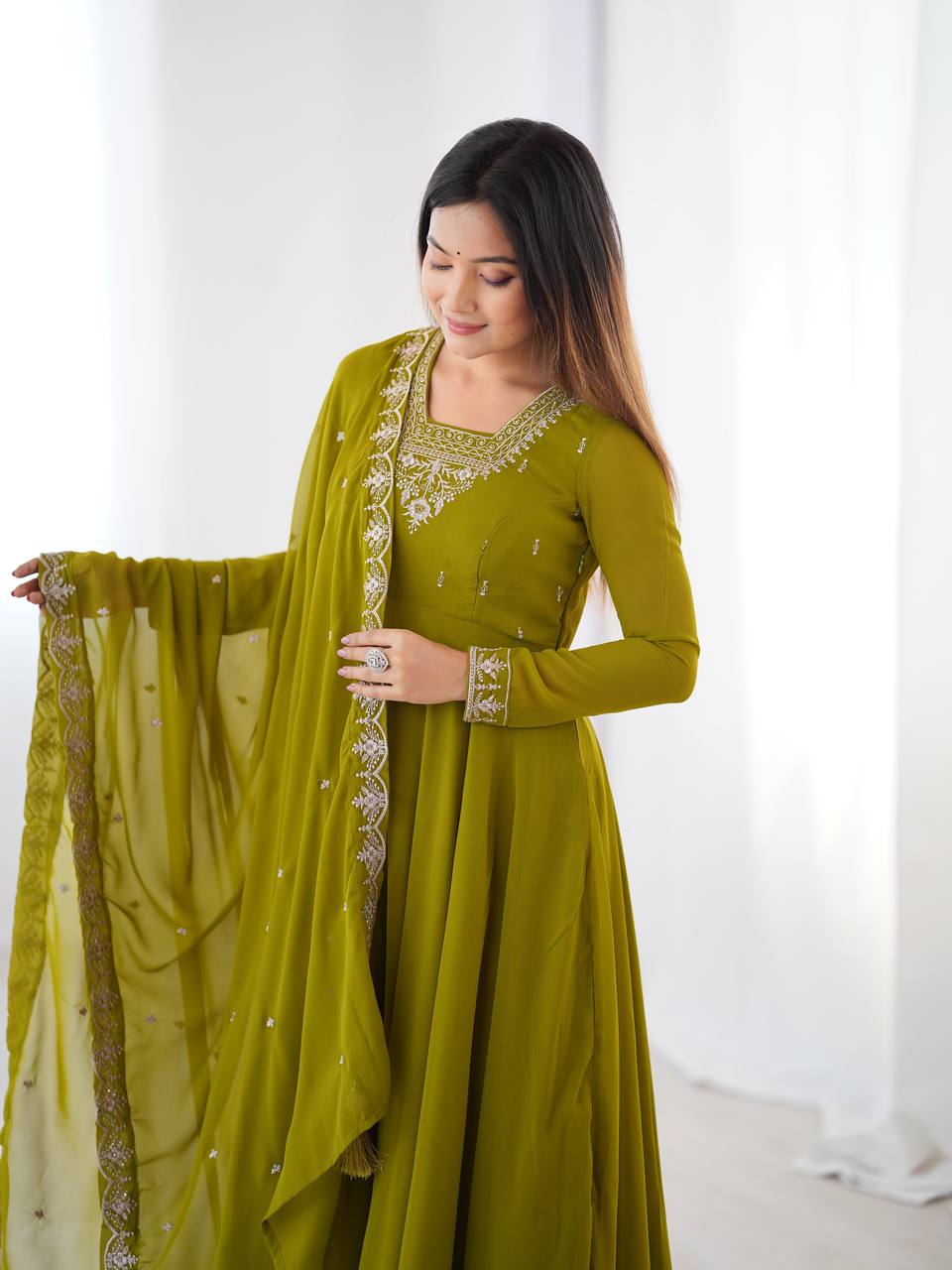 Majestic Bloom Embroidered Anarkali