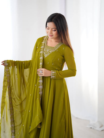 Majestic Bloom Embroidered Anarkali