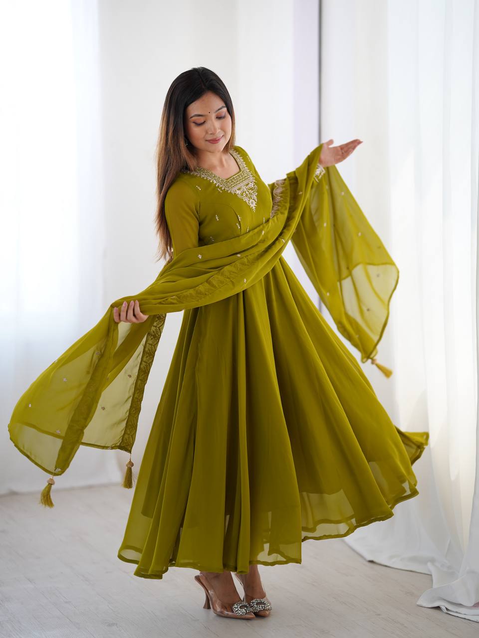 Majestic Bloom Embroidered Anarkali