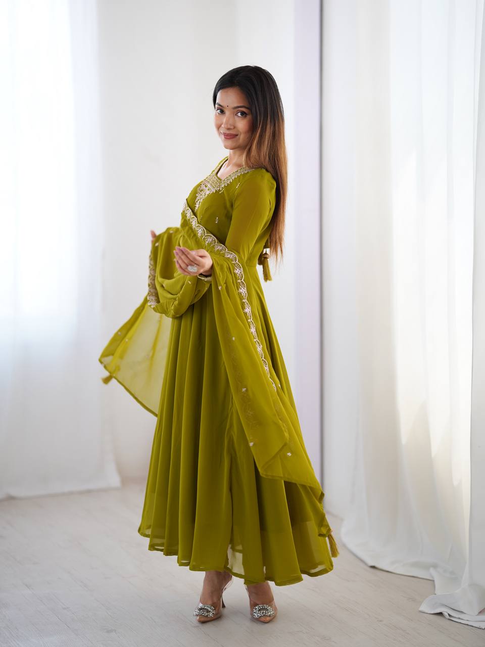 Majestic Bloom Embroidered Anarkali