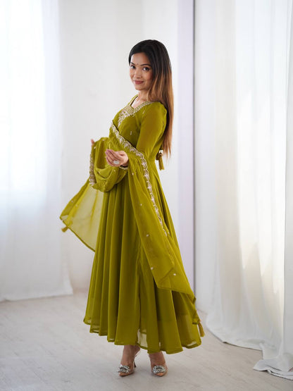 Majestic Bloom Embroidered Anarkali