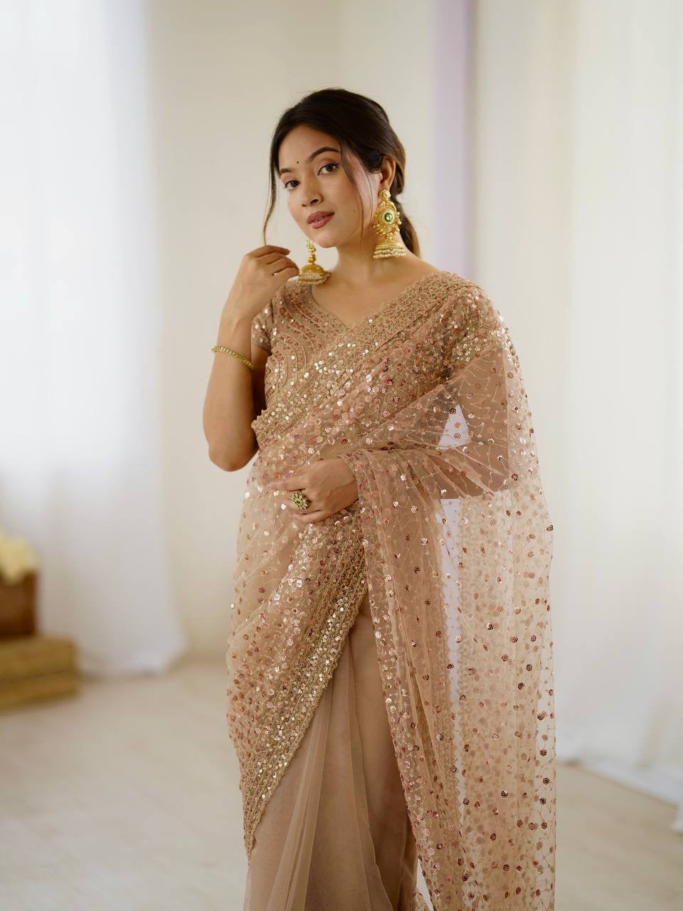 Glitter & Glamour Net Saree