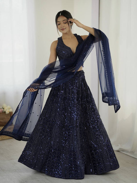 Nightfall Bloom Sequin Lehenga Set