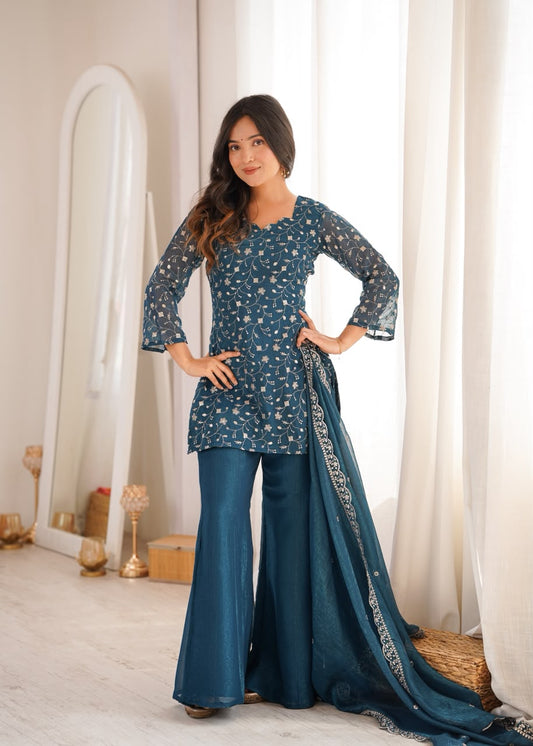 Retro Classic Corset Back Kurti Set