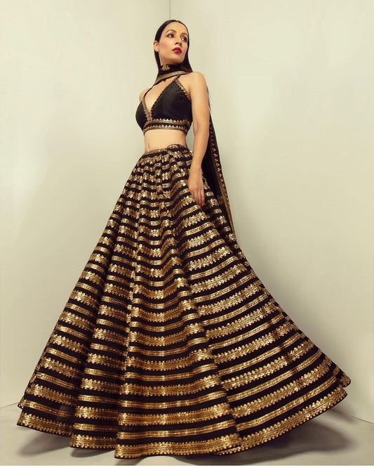 Midnight Gold Elegance Lehenga Set
