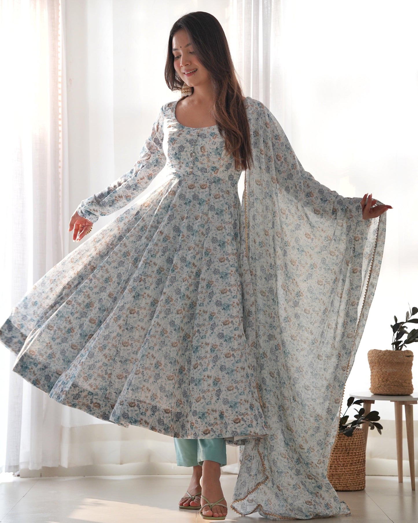 Chiffon Floral Anarkali Suit Gracious You Chiffon Floral Anarkali Suit Gracious You