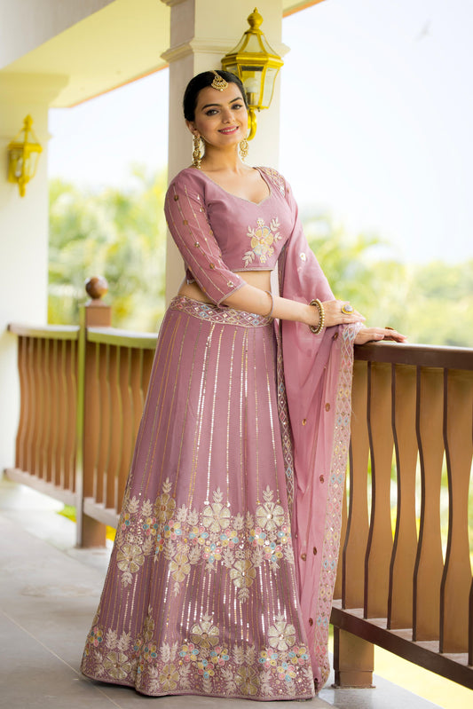 Detailed Embroidered Georgette Lehenga Choli