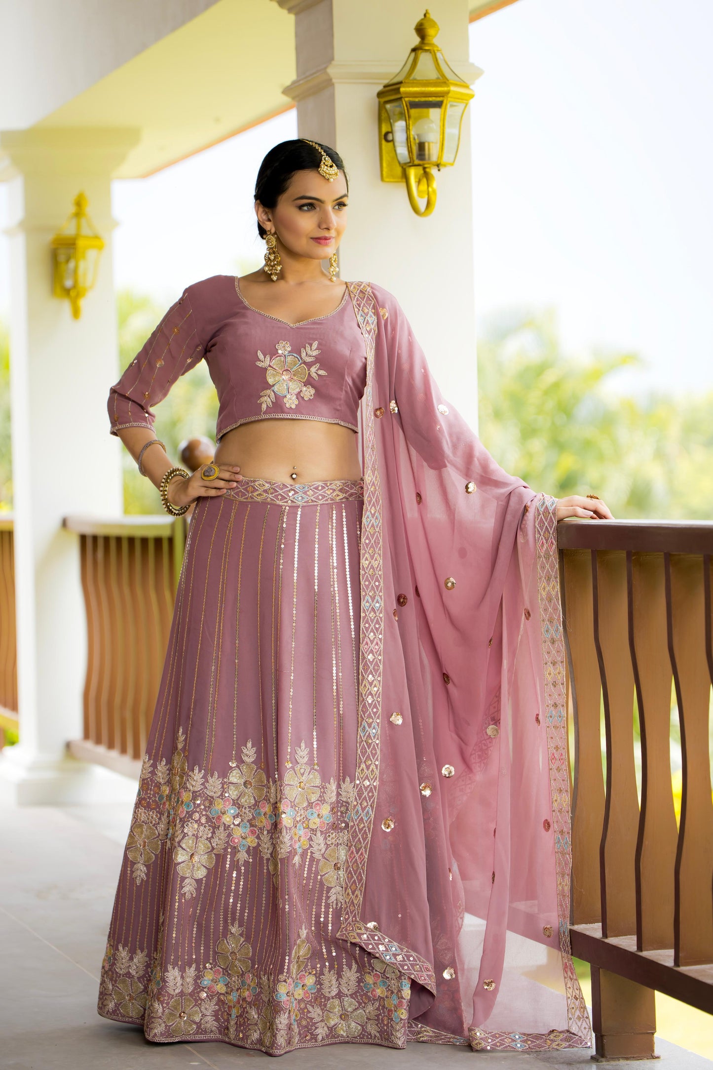 Detailed Embroidered Georgette Lehenga Choli