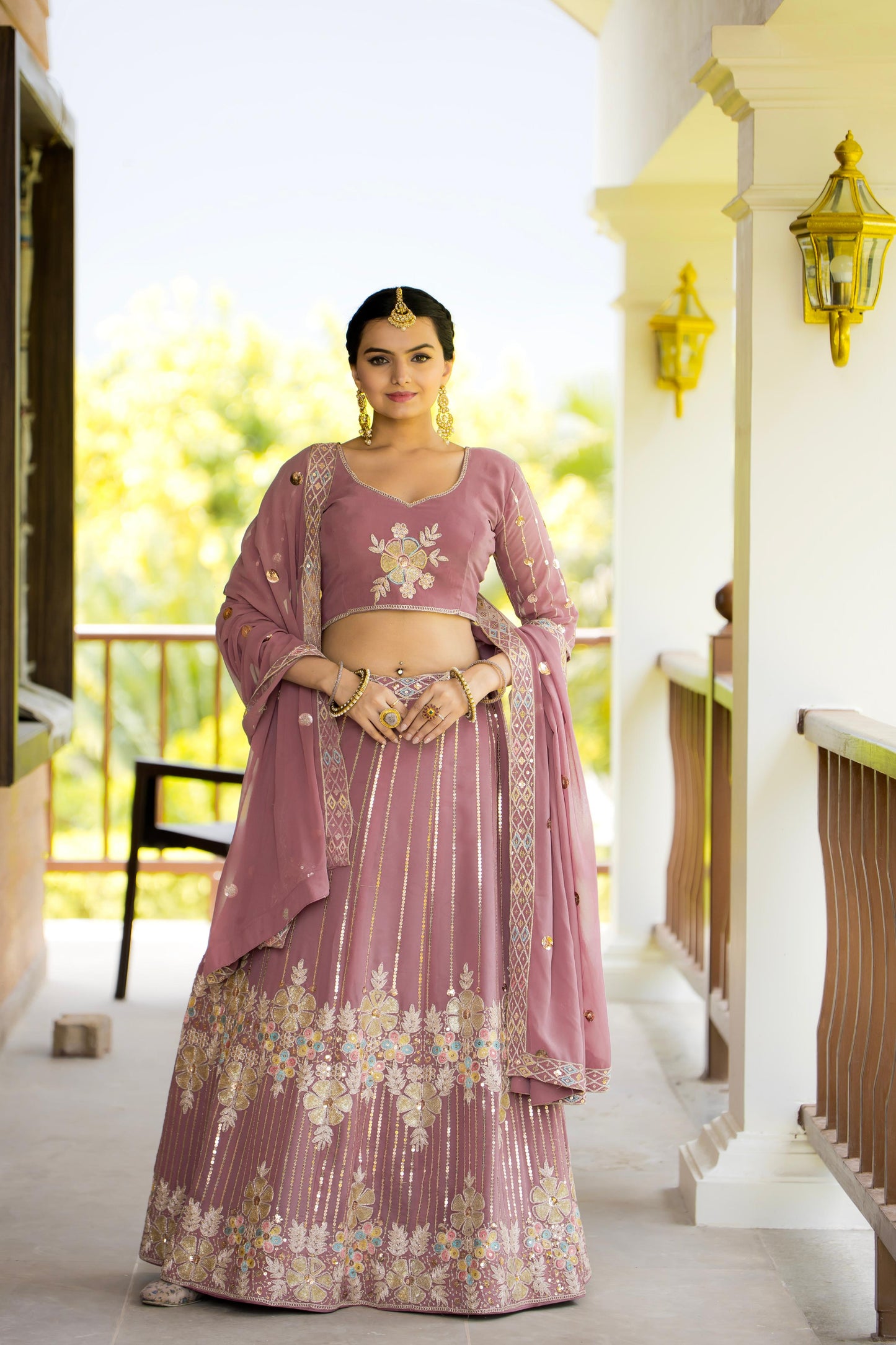 Detailed Embroidered Georgette Lehenga Choli