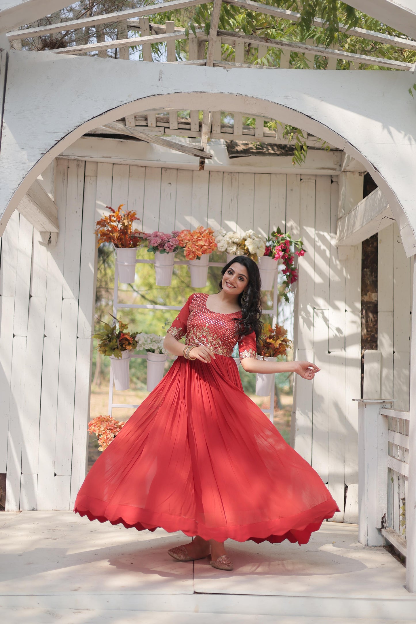 Embroidered Sequins Designer Gown