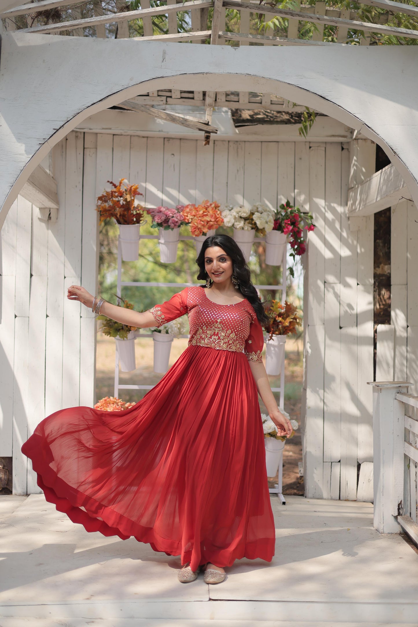 Embroidered Sequins Designer Gown