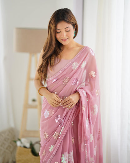 Beautiful Multi Colour Sequins Saree