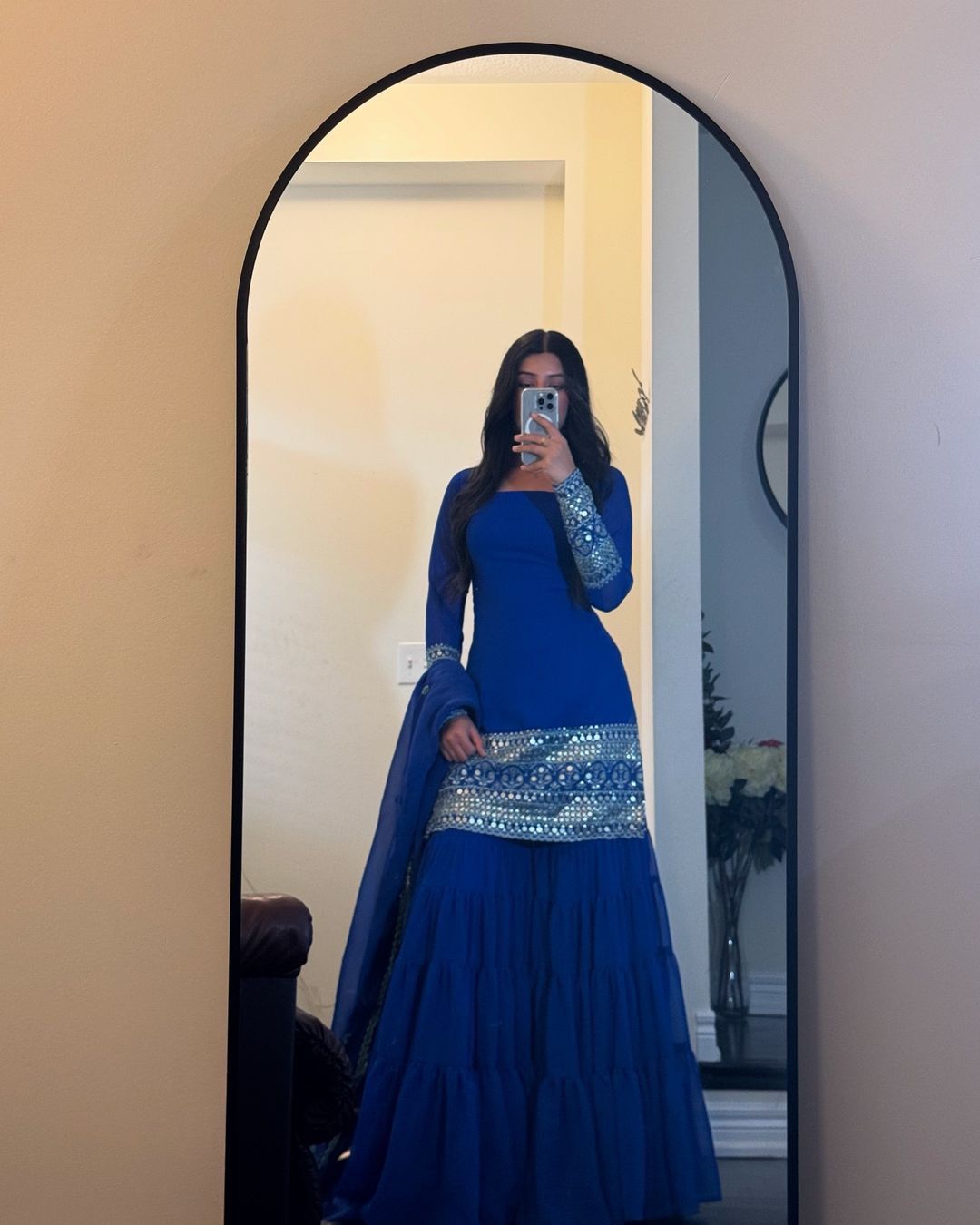 Blue Radiance Sequins Sharara Set