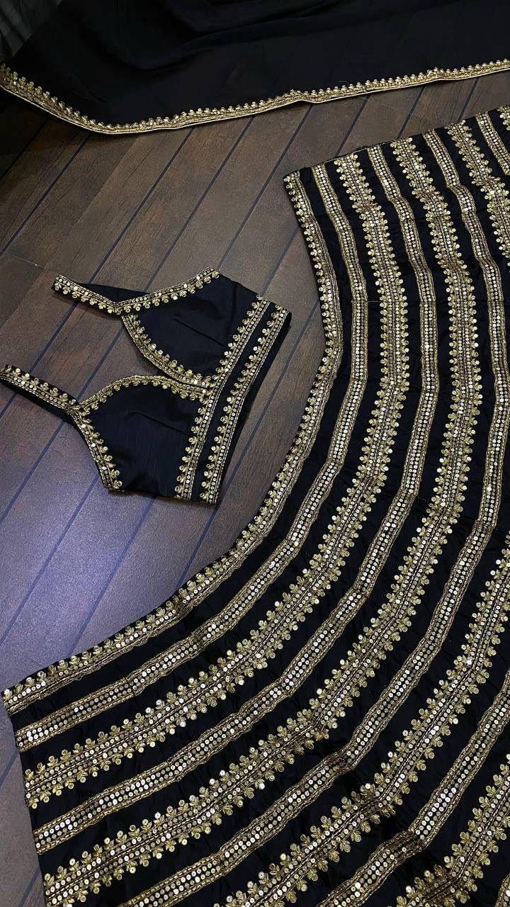 Midnight Gold Elegance Lehenga Set