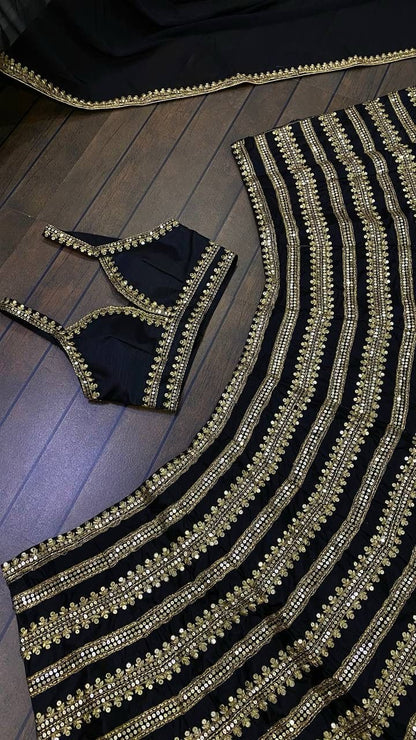 Midnight Gold Elegance Lehenga Set