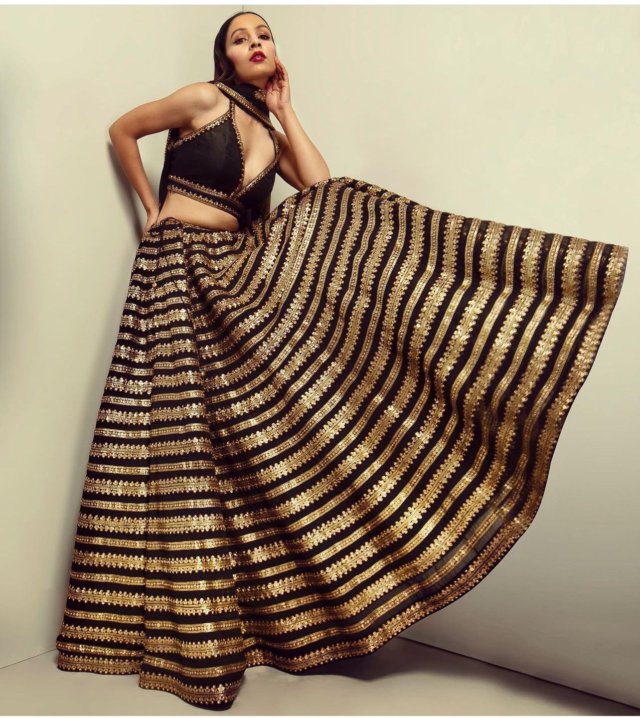 Midnight Gold Elegance Lehenga Set