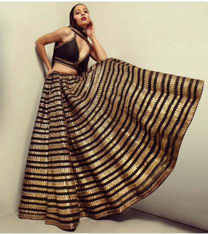 Midnight Gold Elegance Lehenga Set