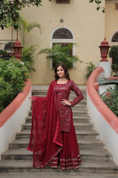 Festive Flare Sharara Suit With Dupatta