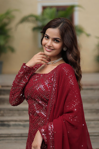 Festive Flare Sharara Suit With Dupatta