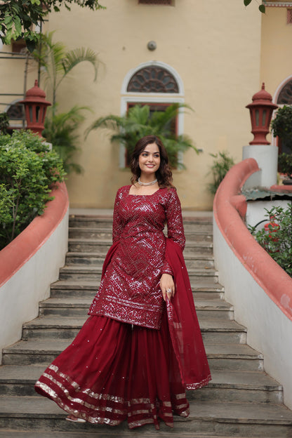 Festive Flare Sharara Suit With Dupatta