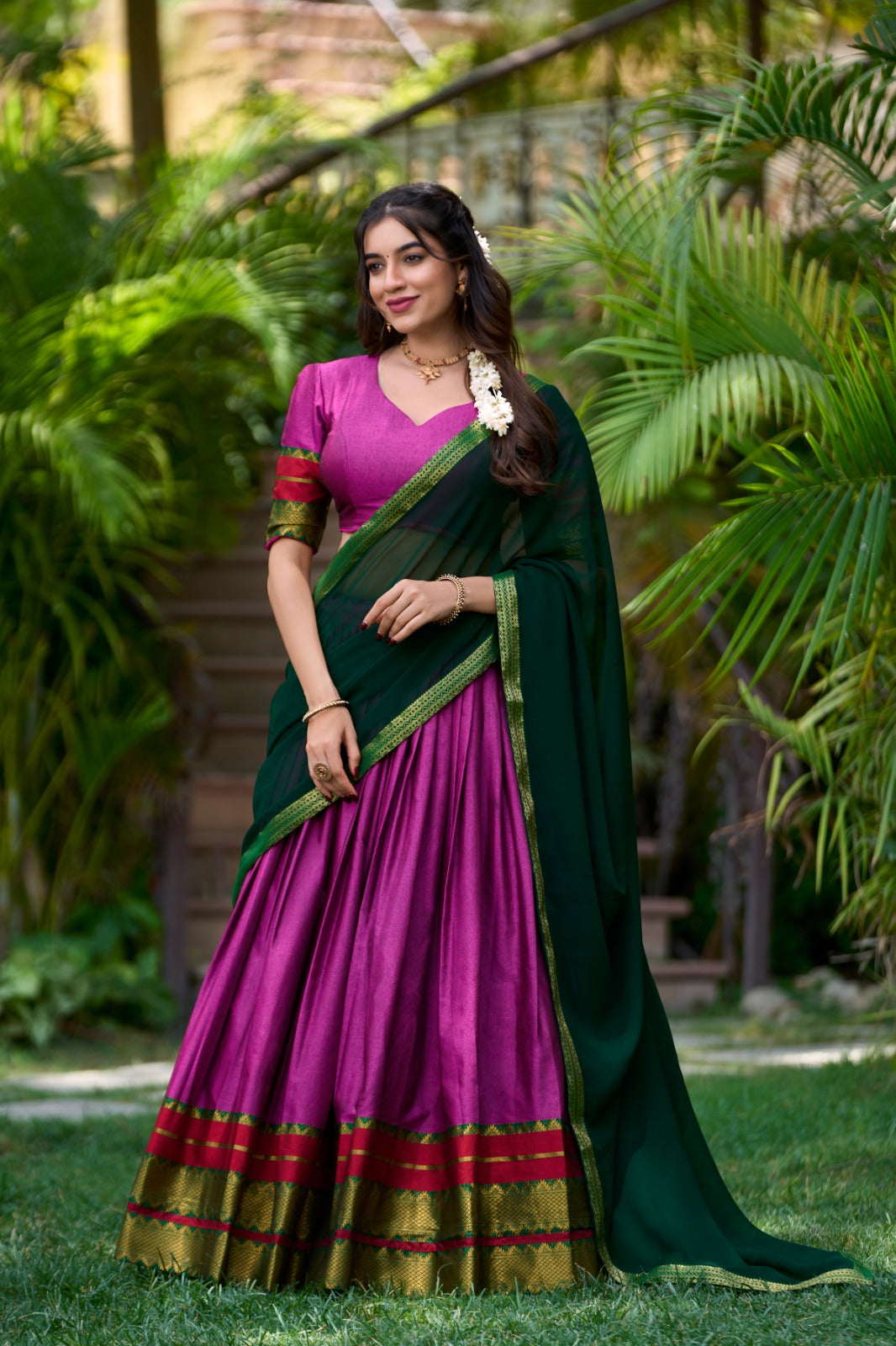 Exquisite South Indian Lehenga Ensemble