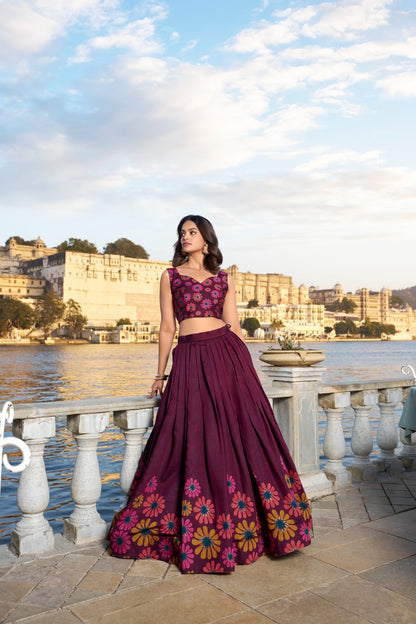 Radiant Blossom Floral Printed Lehenga