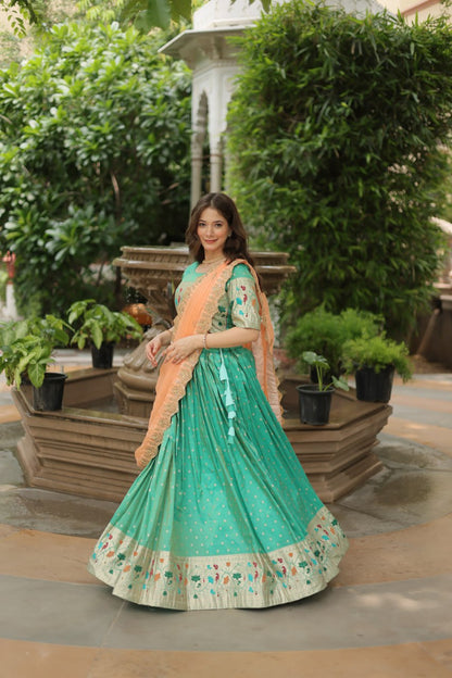 Glam Silk Lehenga with Embroidered Dupatta