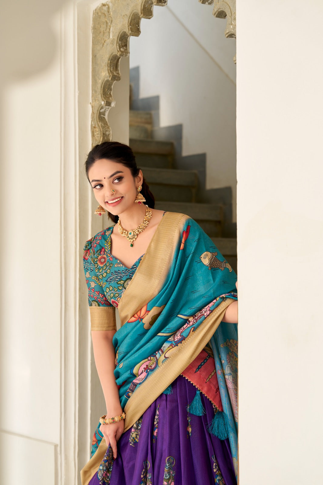 Kalamkari Print Lehenga Set