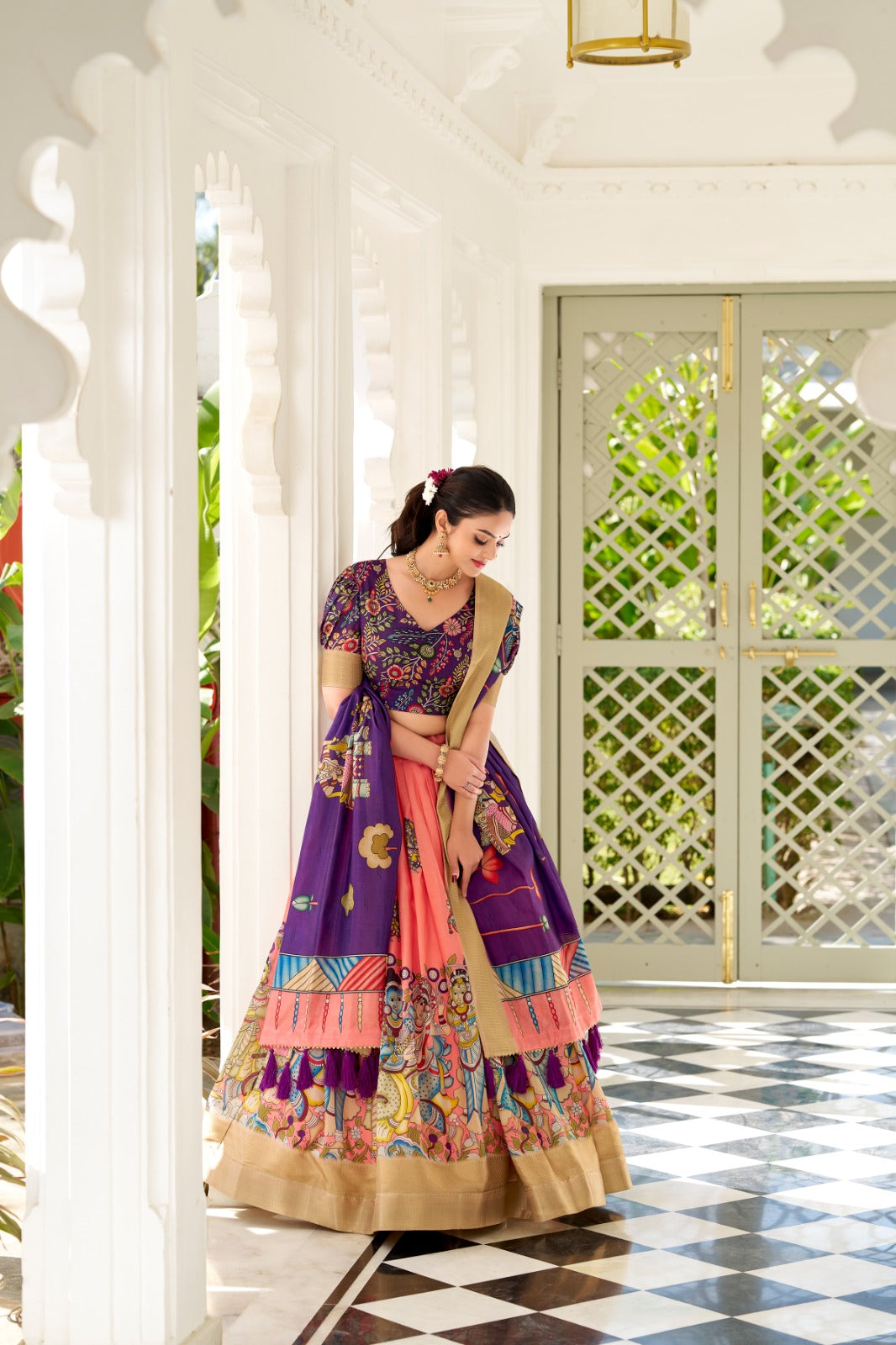 Kalamkari Print Lehenga Set