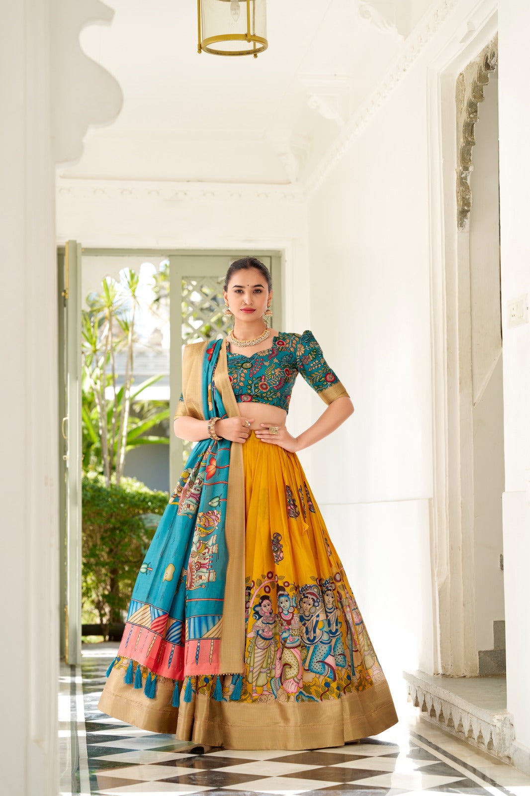 Kalamkari Print Lehenga Set