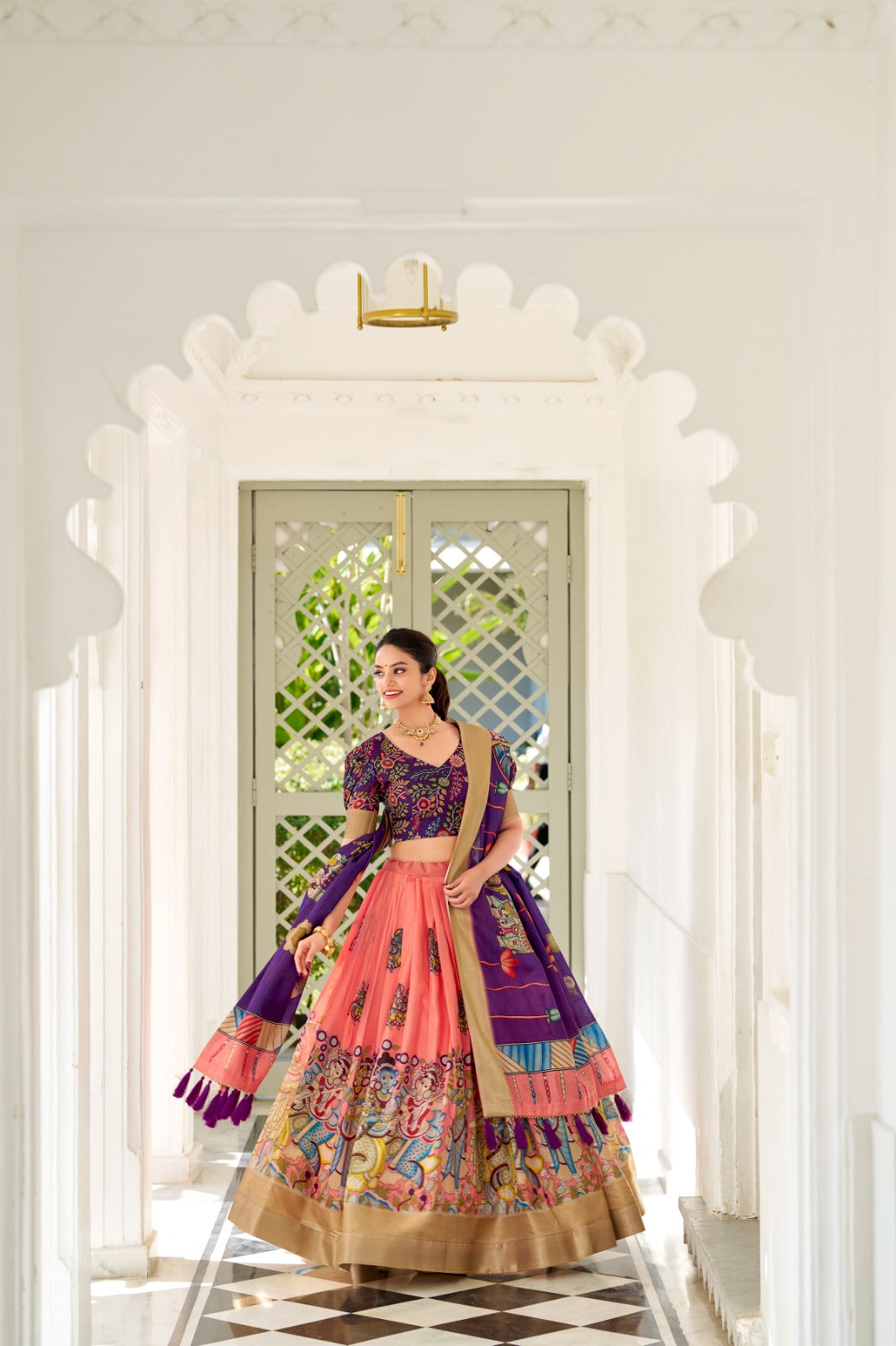 Kalamkari Print Lehenga Set