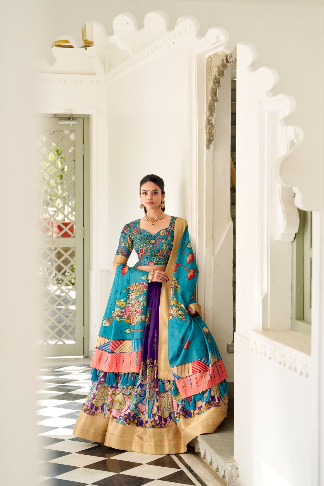 Kalamkari Print Lehenga Set