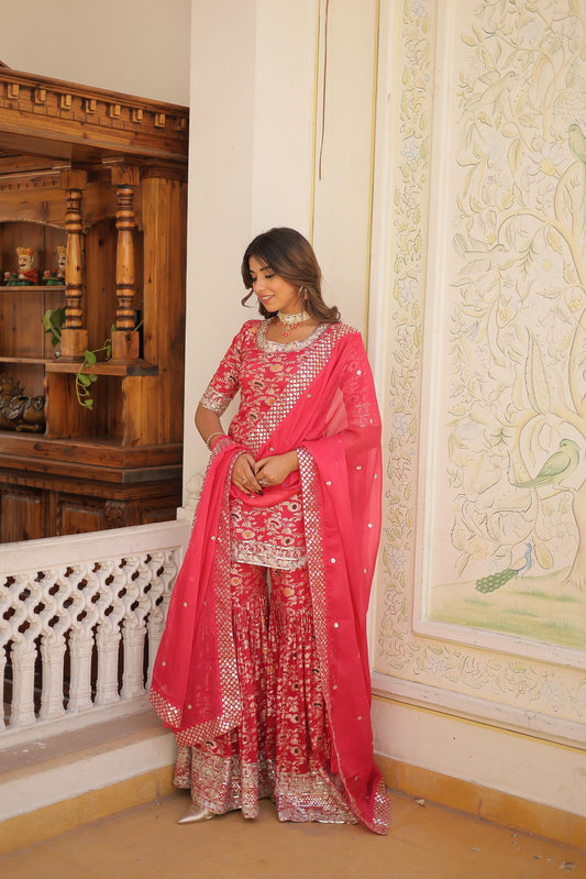 Vibrant Elegance Gharara Suit Set