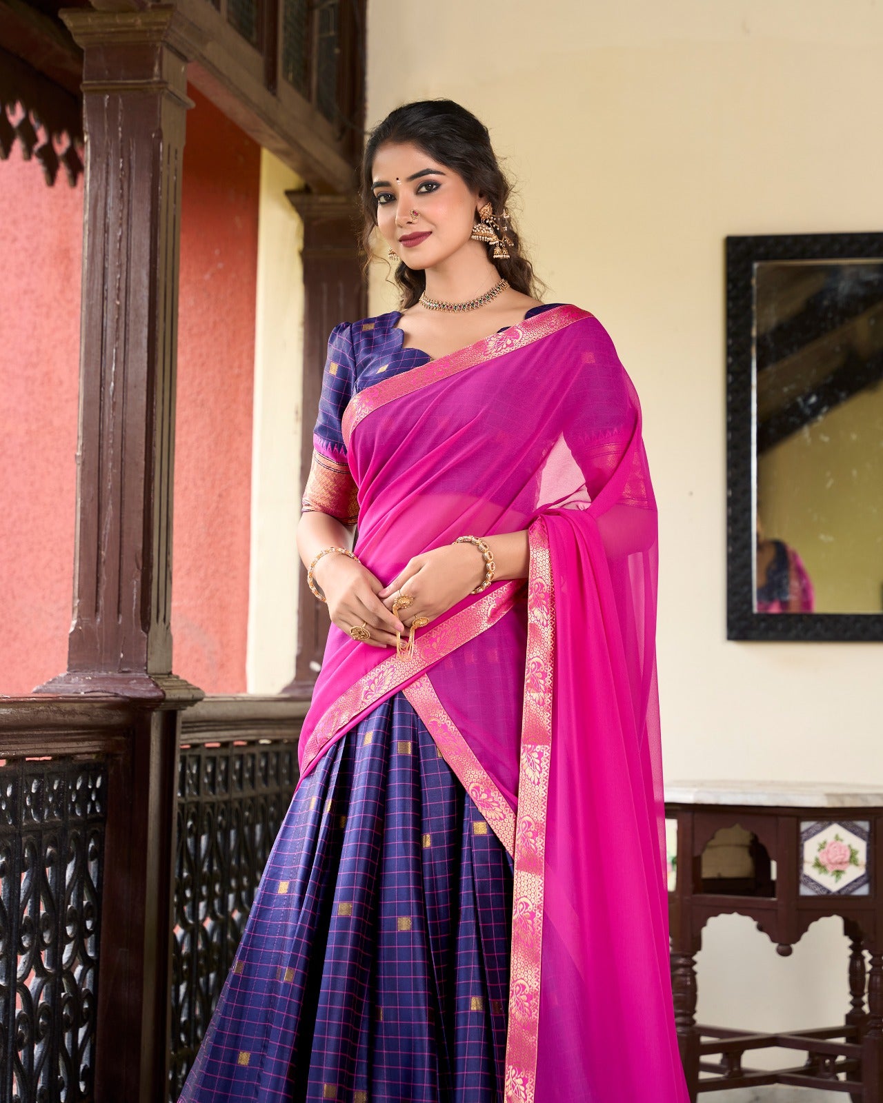 Paithani Cotton Silk Lehenga Set