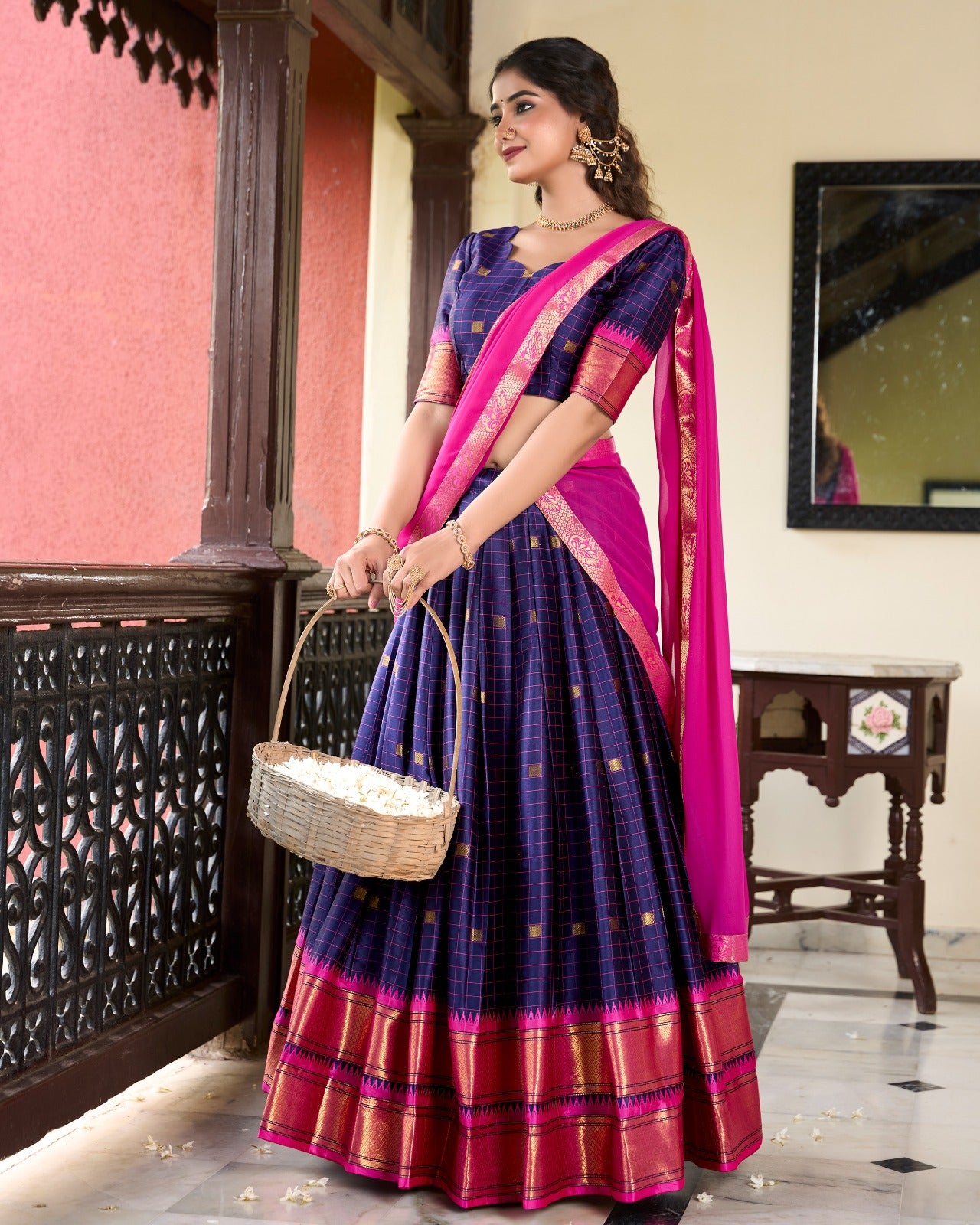 Paithani Cotton Silk Lehenga Set
