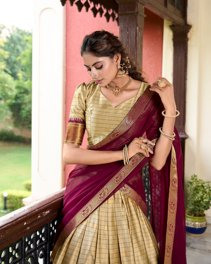 Paithani Cotton Silk Lehenga Set