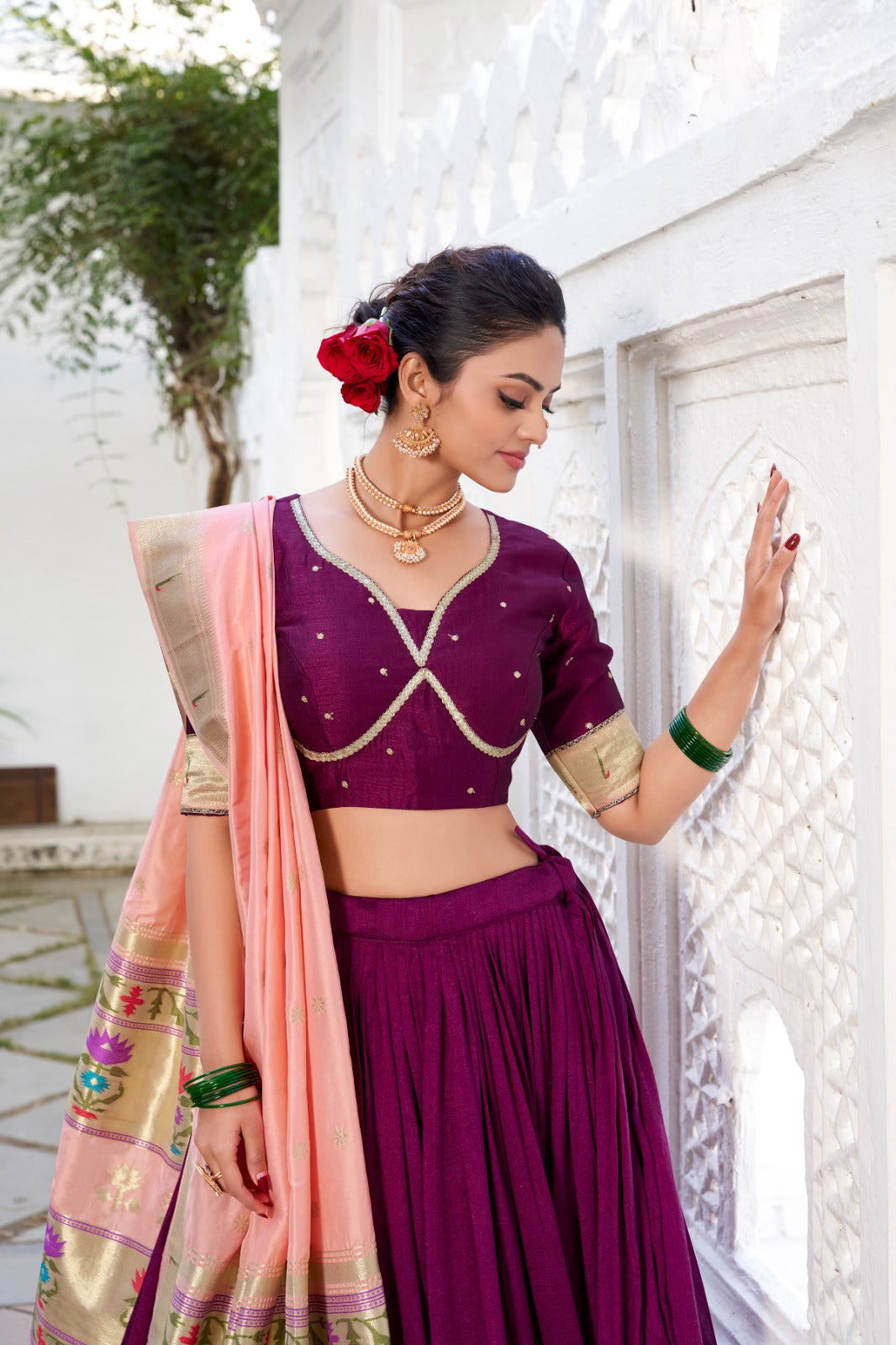 Vibrant Fresh Silk Paithani Lehenga