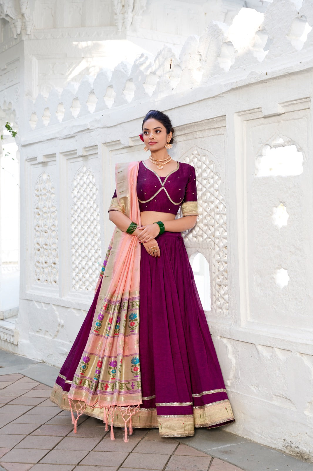 Vibrant Fresh Silk Paithani Lehenga