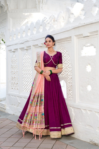 Vibrant Fresh Silk Paithani Lehenga