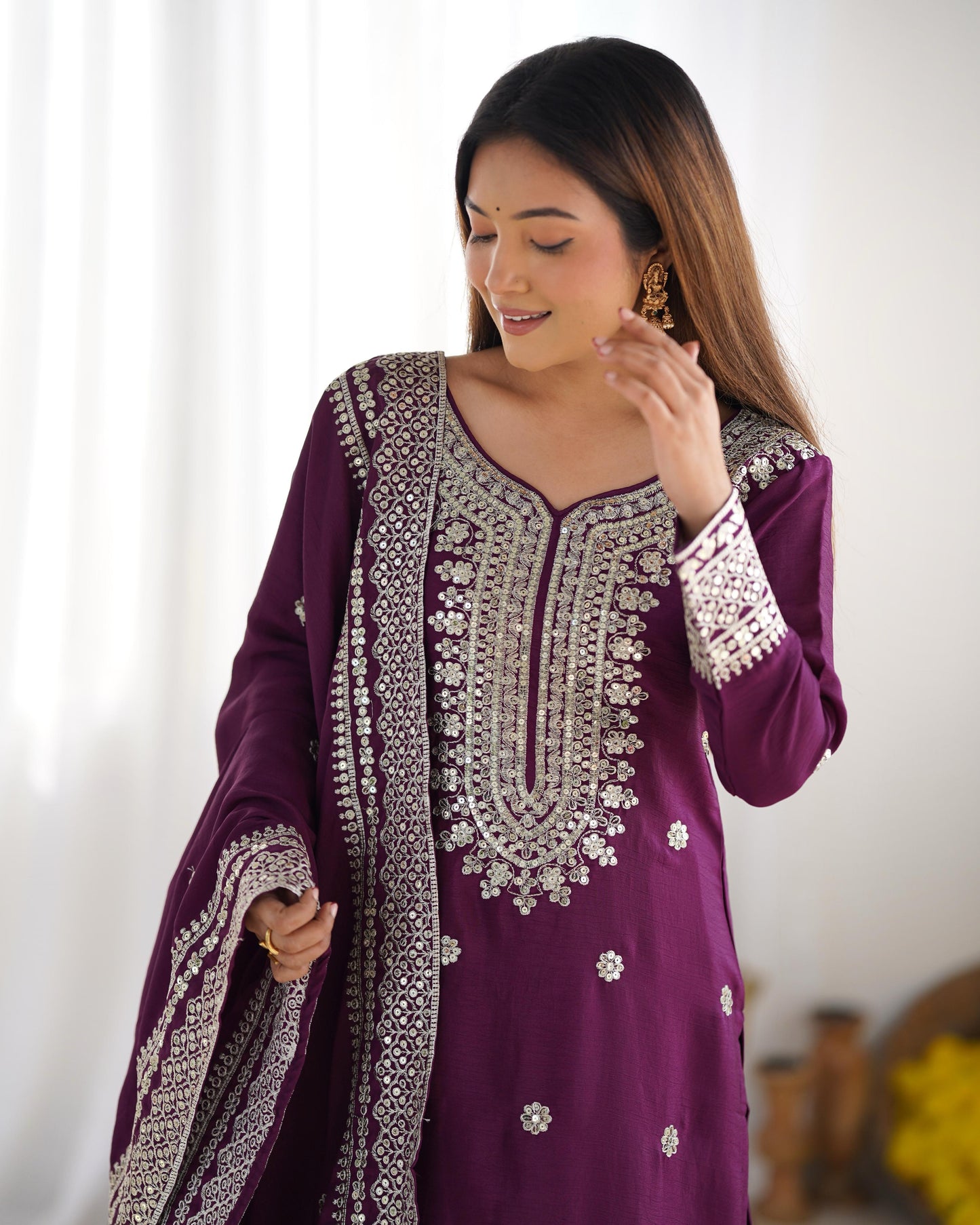 Golden Hour Chinnon Silk Sharara Set
