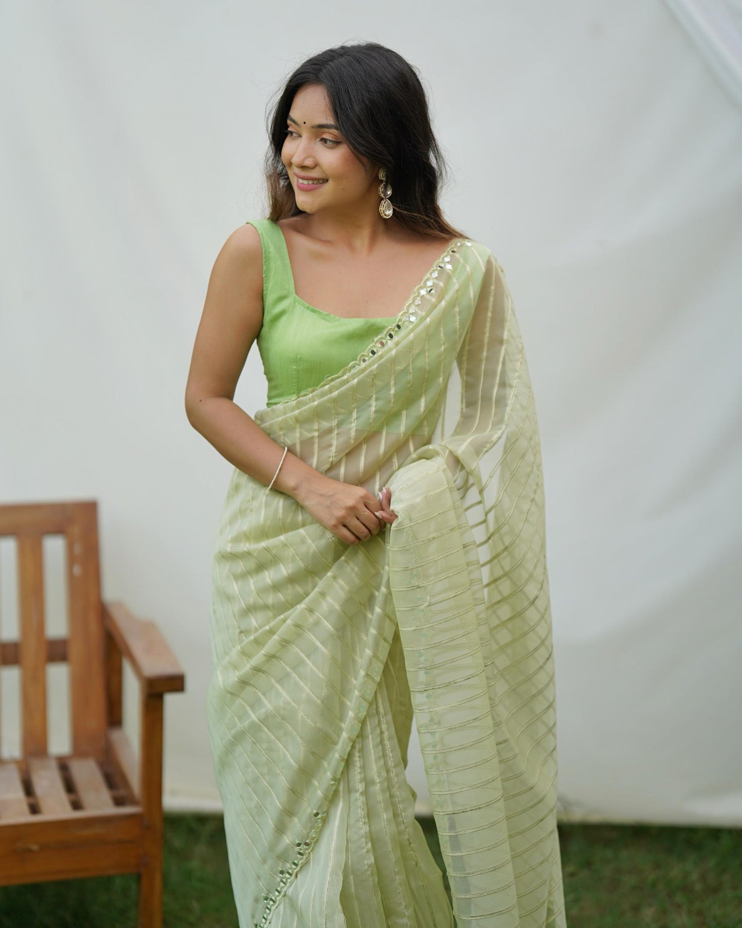 Soft-Toned Pastel Organza Sarees