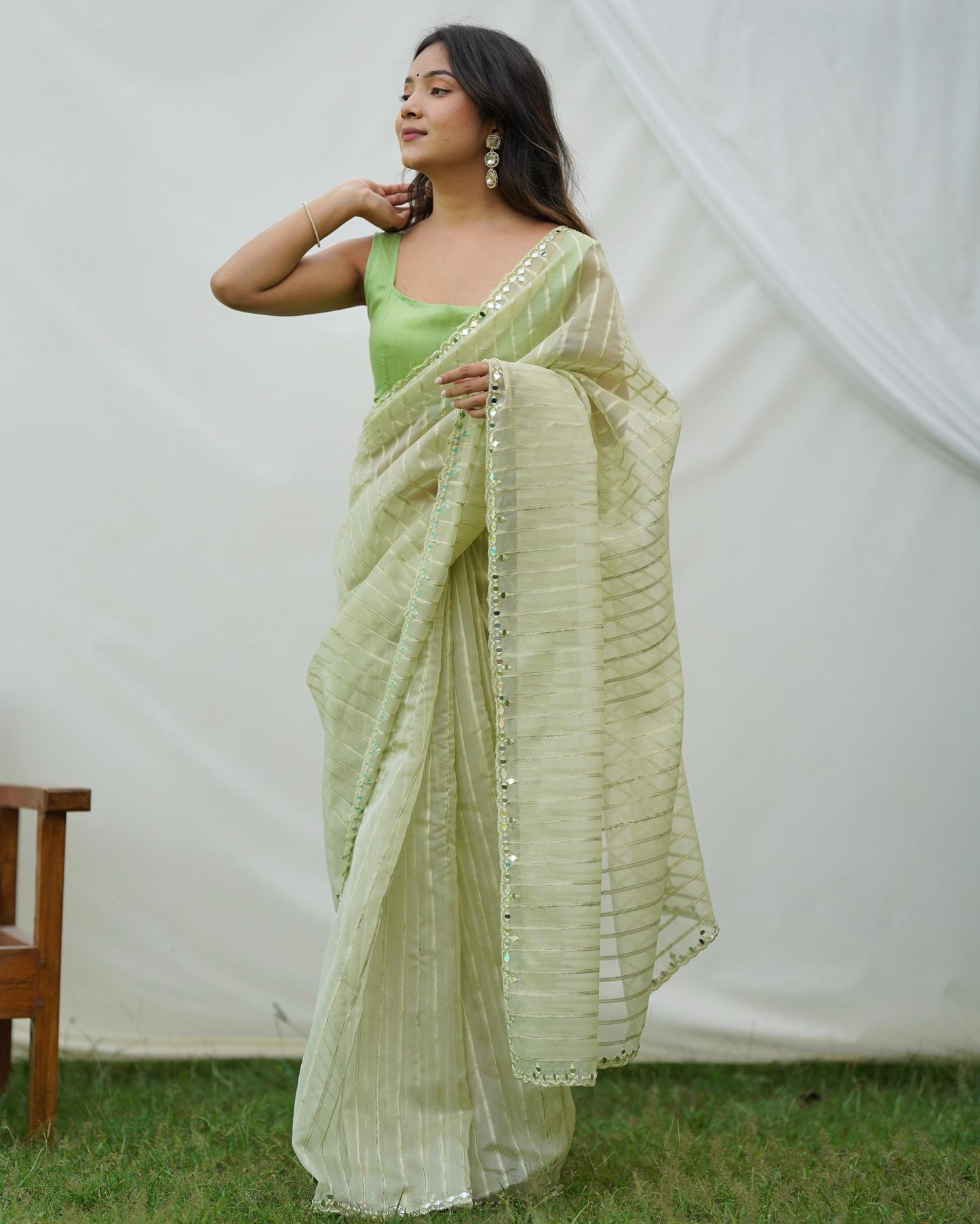 Soft-Toned Pastel Organza Sarees