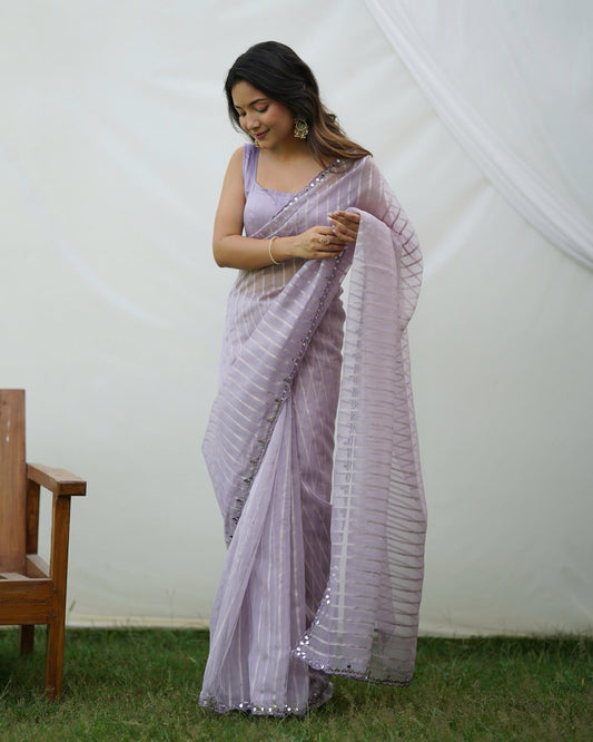 Soft-Toned Pastel Organza Sarees
