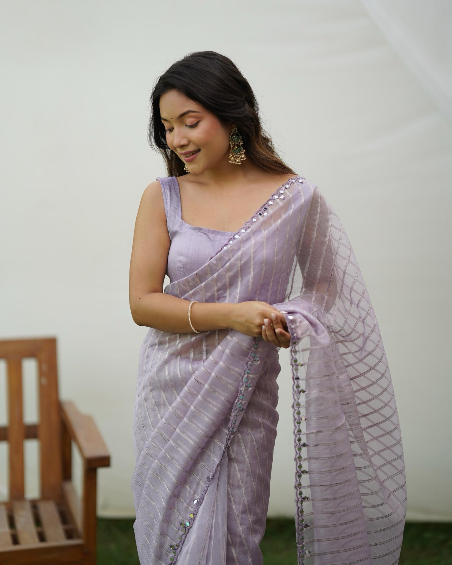 Soft-Toned Pastel Organza Sarees